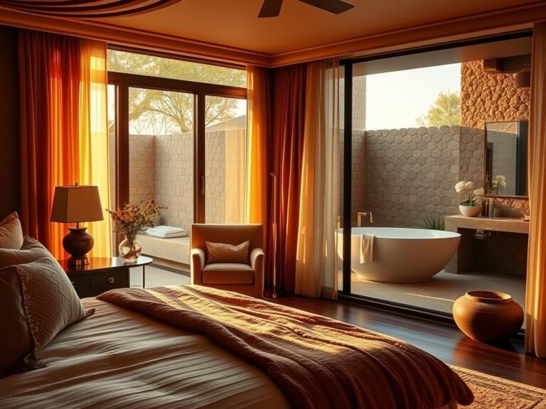 Warm Bedroom Colors & Bathroom Style: Color Ideas