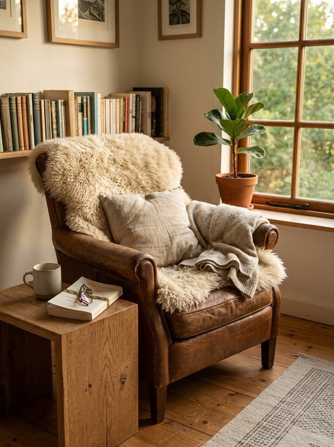 Sheepskin Reading Corner