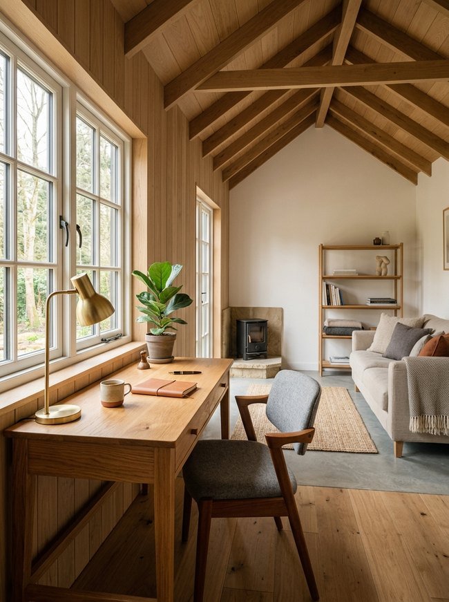 Warm Wood Desk Zone